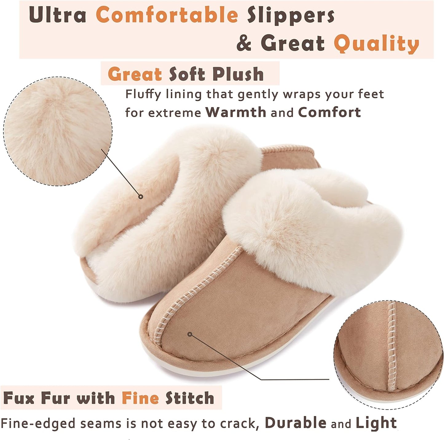 Womens Fuzzy House Slipper