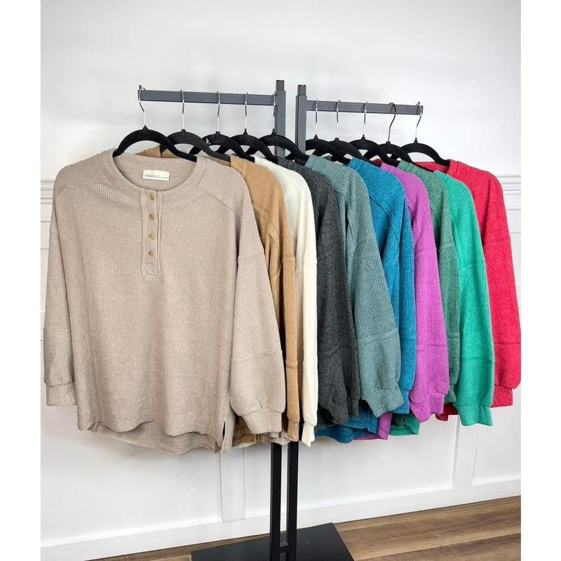 All Day Ease Henley Sweater