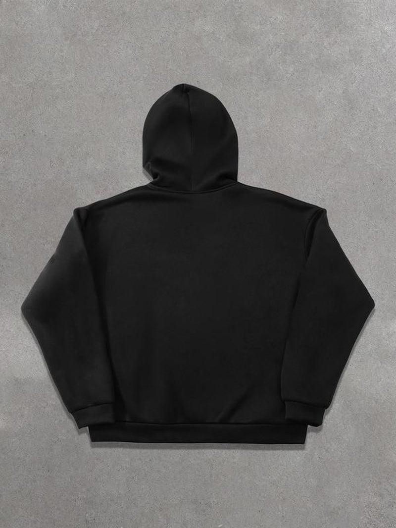 Men's Letter Print Drop Shoulder Drawstring Hoodie
