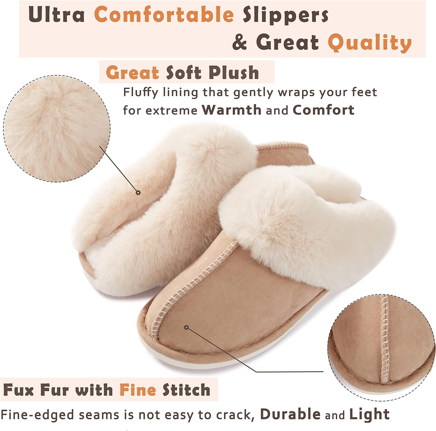 Womens Fuzzy House Slipper