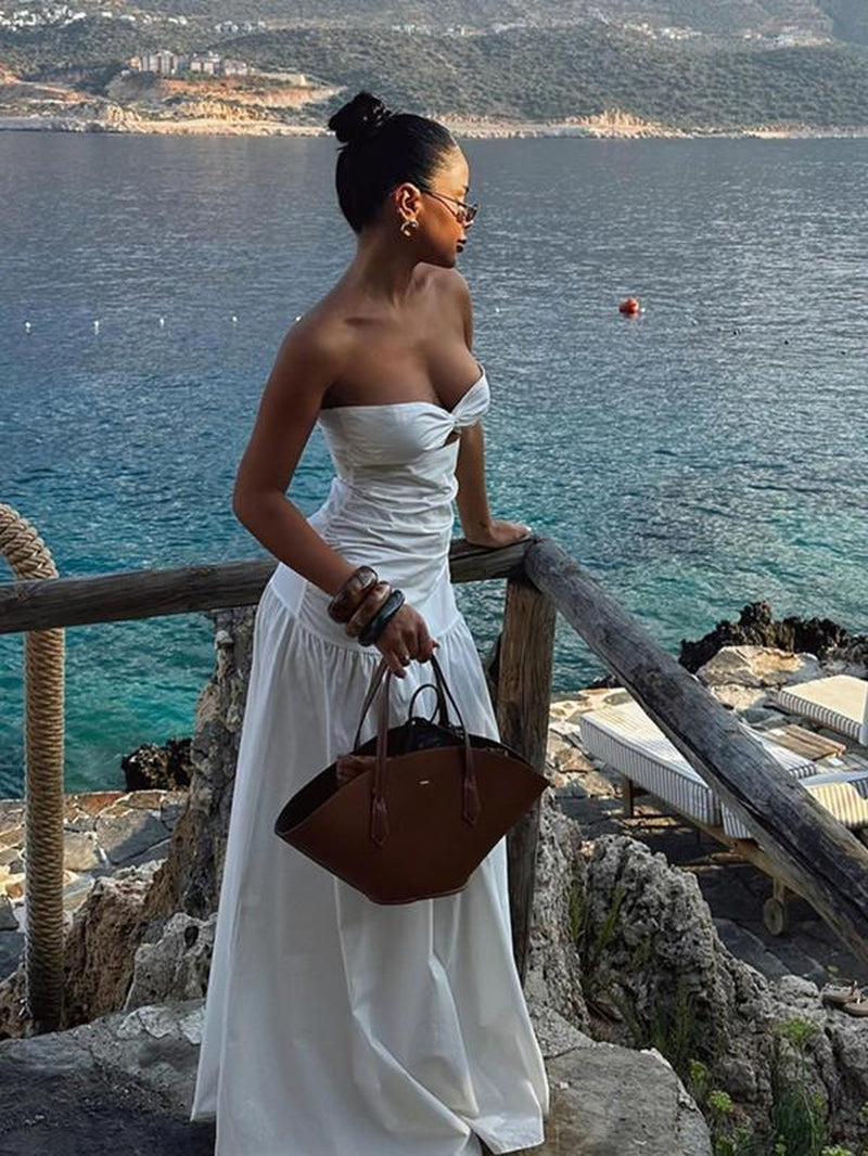 Women's Plain Cut Tube Strapless Summer Dress