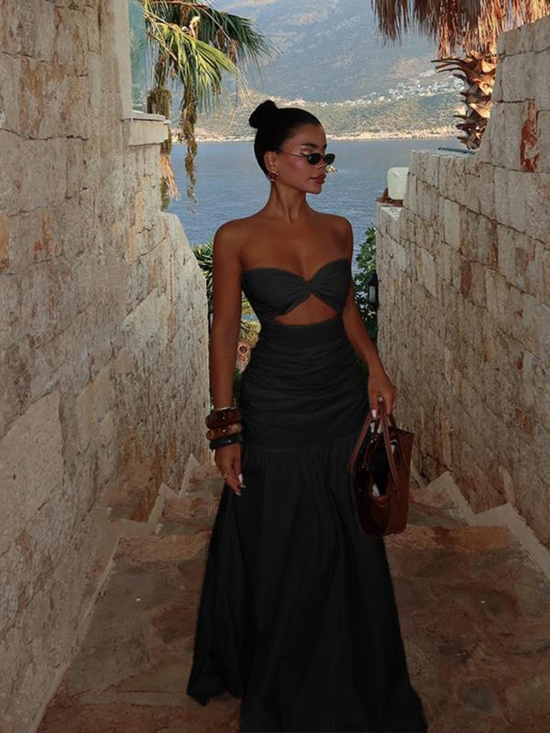 Women's Plain Cut Tube Strapless Summer Dress