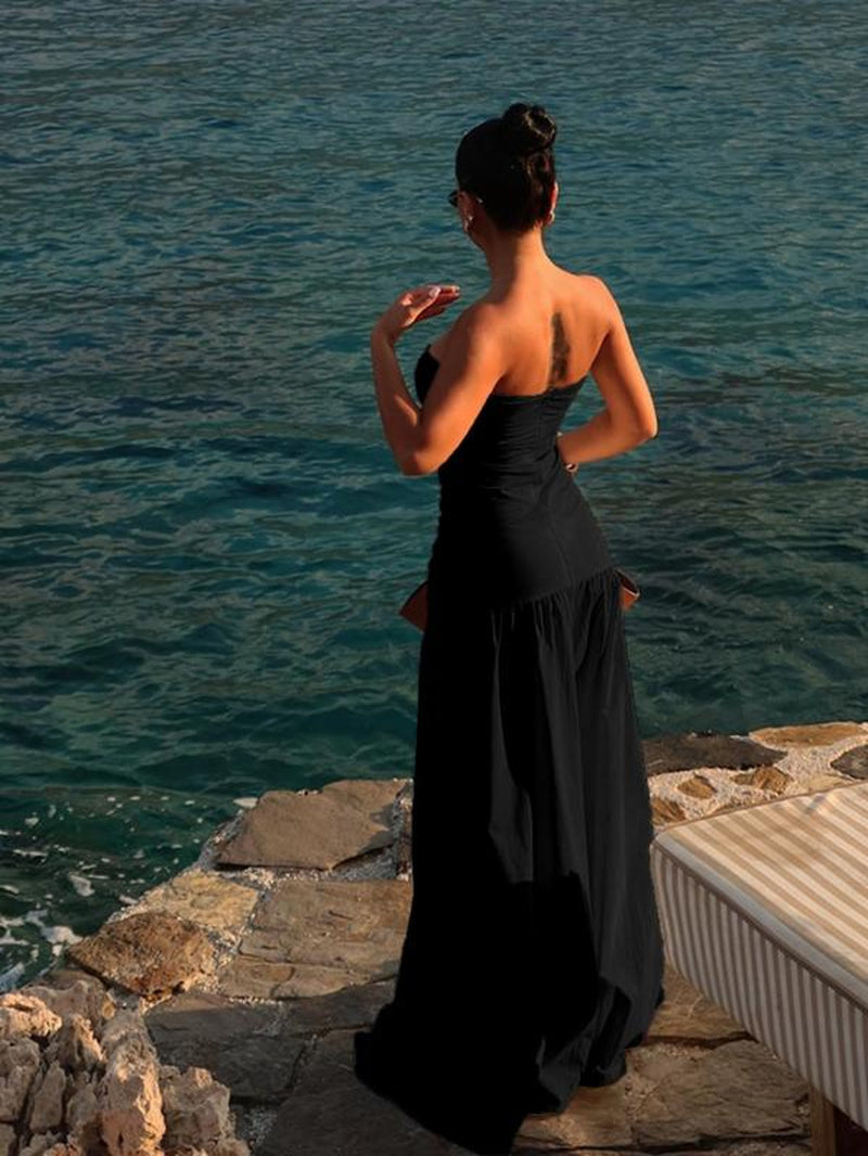 Women's Plain Cut Tube Strapless Summer Dress