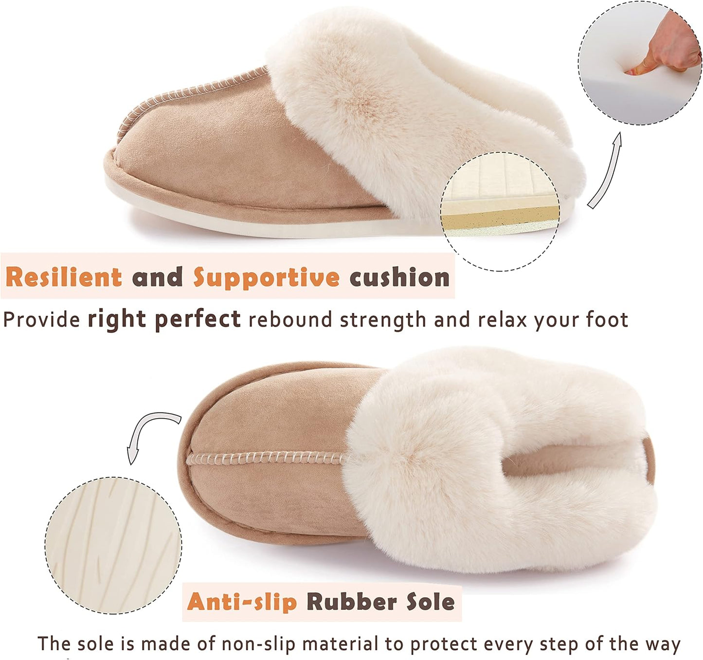 Womens Fuzzy House Slipper