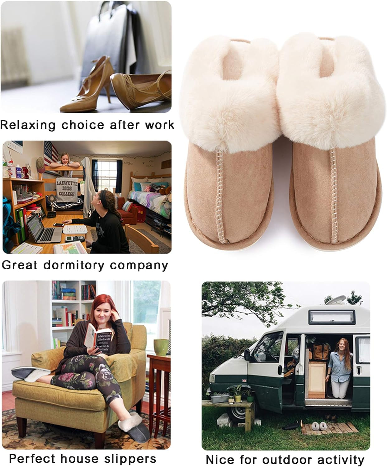 Womens Fuzzy House Slipper